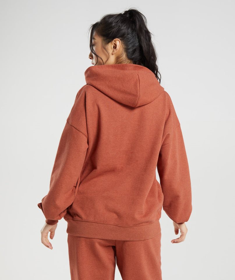 Women's Gymshark Rest Day Sweats Hoodie Brown | NZ 8IGRVX